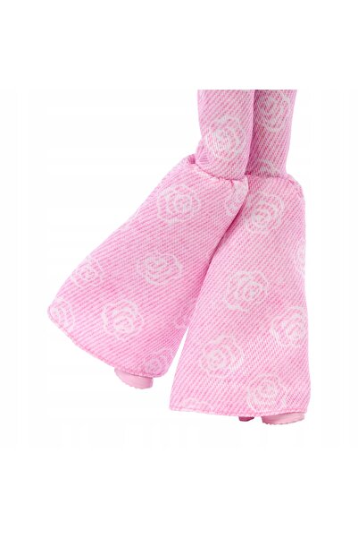 Barbie Top de păpușă din denim roz, stil Deluxe, pantaloni evazați, Jucărie 4...