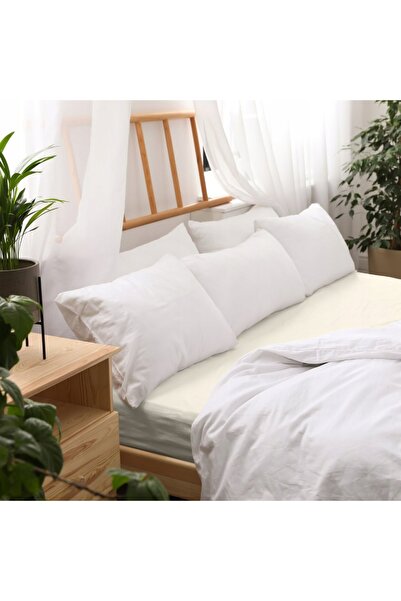 NO BRAND Cearșaf de pat din bumbac cu elastic 180x200 JERSEY GRAMAJ MARE crem...