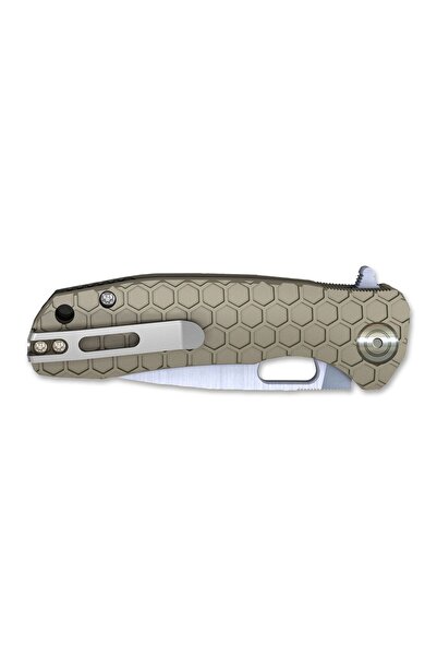 NO BRAND Cuțit Honey Badger Flipper D2 Mediu Maro Deschis