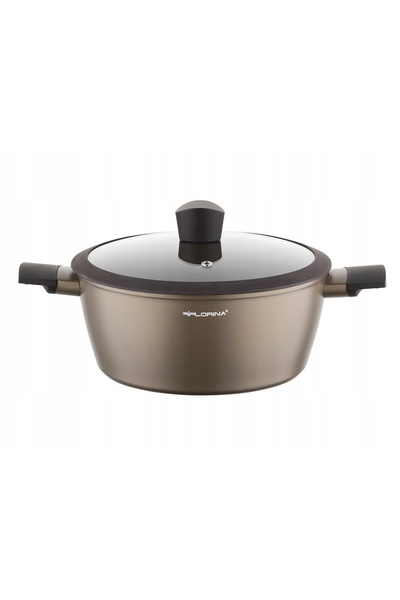 NO BRAND Florina Cava 28cm 6.4L Oală din aluminiu cu capac, auriu, pentru ind...
