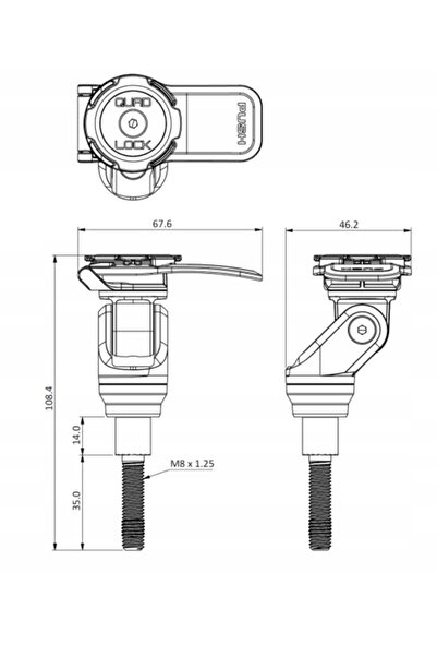 NO BRAND Bază de montare Quad Lock pentru ghidon