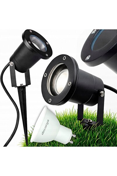 NO BRAND Proiector negru cu halogen și LED pentru iluminat grădină, încastrat...