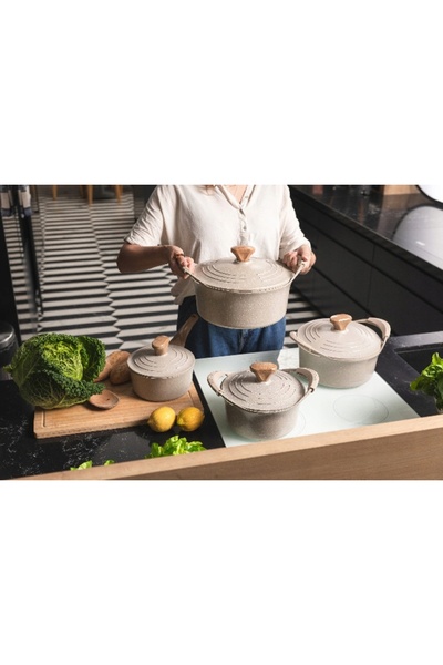 NO BRAND Florina Oslo 18cm 1.9L Aluminiu Bej Ceramică Inducție Gaz