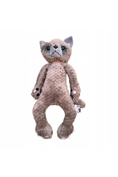 NO BRAND Jucărie de pluș mascotă, pisică supărată, gri deschis, 60cm