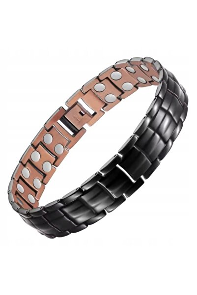 NO BRAND Brățară magnetică din cupru cu strat negru, magneți 23 cm + Gratuit
