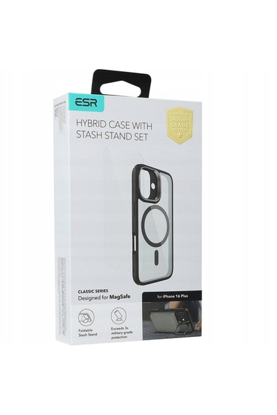 ESR Set husă + sticlă temperată pentru iPhone 16 Plus MagSafe, cu efect de în...