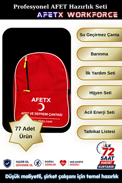 AFETX DEPREM MALZEMELERİ Afet ve Deprem Çantası - AFETX WORKFORCE