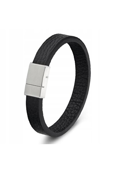 NO BRAND Brățară clasică din piele pentru bărbați cu magnet