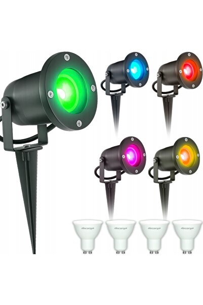 NO BRAND 4x REFLECTOR LED RGB COLORAT ÎNCASTRAT ÎN PISICĂ CU CABLU