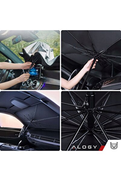 NO BRAND Umbrelă parasolar auto pentru parbriz, pentru protecție solară.