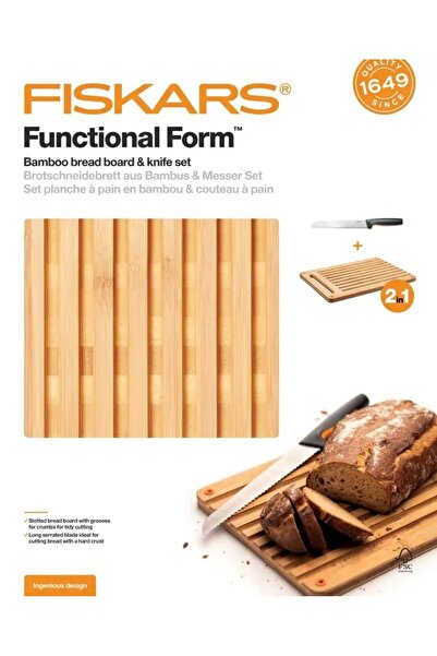 FiSKARS FUNCTIONAL FORM 10577561+1057551 Set de 4 cuțite de bucătărie + tocător