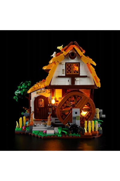 LUMIBRICKS Set de construcție Moara de apă medievală cu iluminare LED 1278 piese