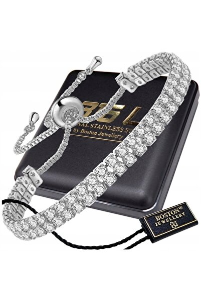 Boston Jewellery Brățară de argint pentru femei, cu zirconii și cristale, reg...