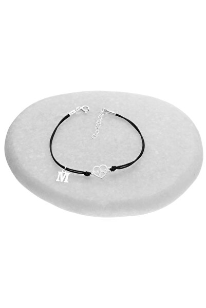 NO BRAND Brățară cu șnur INIMĂ linia vieții literă personalizată ARGINT925 CU...