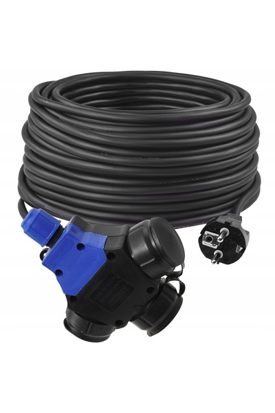 ADELID PRELUNGITOR CU CONSTRUCȚIE TRIPLĂ DIN CAUCIUC, 3 PRIZE, 3M, 3X2,5MM, 1...