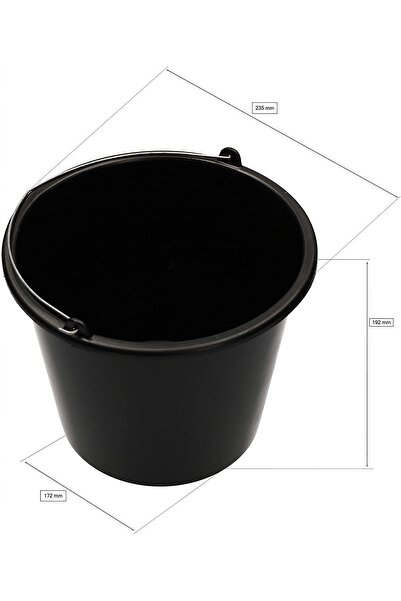 NO BRAND Set de 20 de găleți din plastic, negre, de 5 L, cu gradații de măsur...