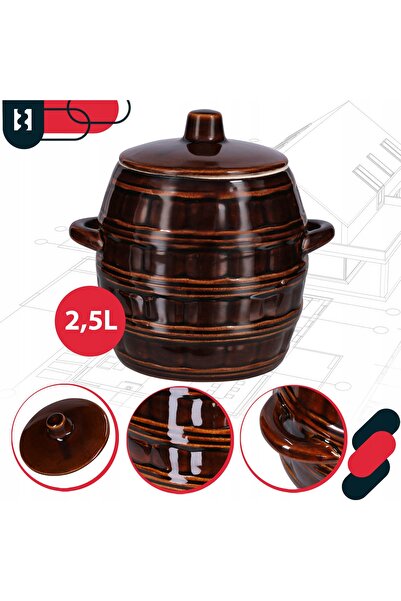 NO BRAND Borcan din gresie 2,5L, vas etanș din gresie pentru castraveți și va...