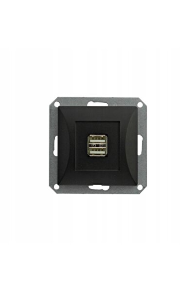 NO BRAND Priză încărcător OPAL 2x USB 1A Modul Negru Mat