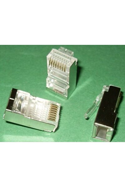 NO BRAND Mufă 8p8c RJ45 RJ-45 ecranată pentru cablu 100 bucăți (0665)