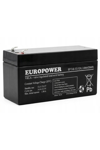 EuroPower EP3.6-12 Baterie industrială 12V 3.6Ah pentru alimentarea echipamen...