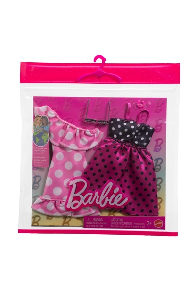 mattel Haine pentru păpușa Barbie, pachet de 2, HYV04 rochie cu buline, rochi...