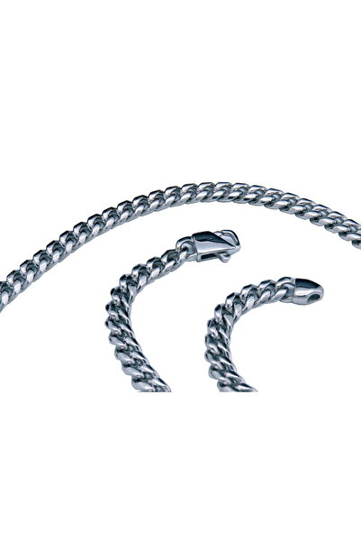 Boston Jewellery Lanț de colier argintiu din oțel inoxidabil 316L