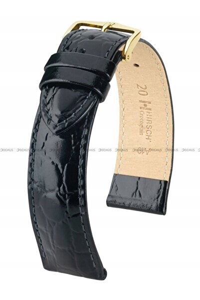 NO BRAND HIRSCH Crocograin M - NEGRU - 18mm - Curea de ceas din piele