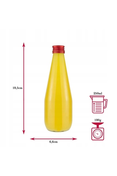 NO BRAND 50 de sticle de sticlă „Kropla” de 330 ml + capac – sticlă pentru su...