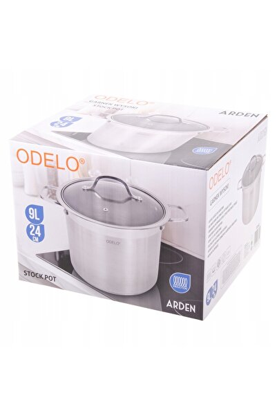 NO BRAND ARDEN Oală înaltă cu capac 24 cm / 9 l / oțel inoxidabil