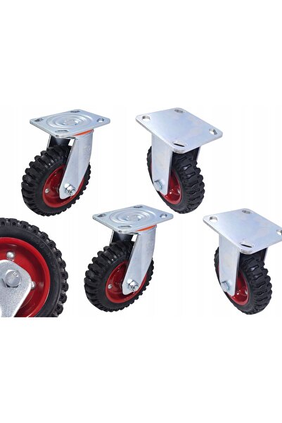 NO BRAND Roți de transport FI 160 Solide 4x150KG Bază robustă Pivotante Solid...