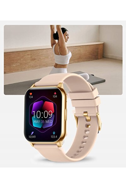NO BRAND SMARTWATCH DE DAMĂ CU FUNCȚIE DE APELURI, SPORT, SĂNĂTATE, ZLOTY FEM...