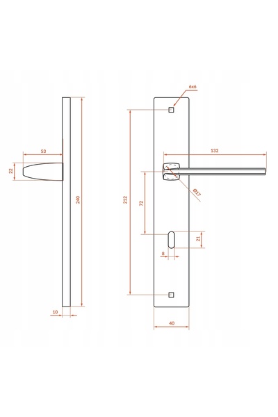 NO BRAND Mâner Kuchinox ZAMBIA pentru semnalizator longitudinal, distanță de ...
