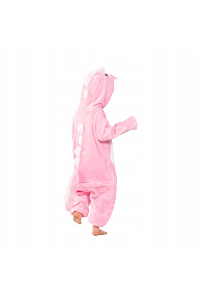 NO BRAND Pijamale pentru copii Kigurumi salopetă Costum de dinozaur Roz 105-115