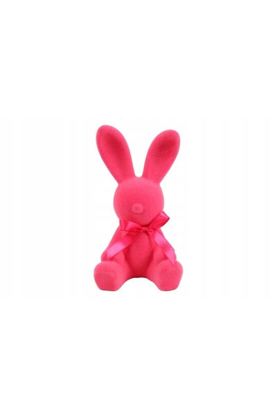NO BRAND Figurină decorativă Iepure Roz Așezat Flocat L 30 cm