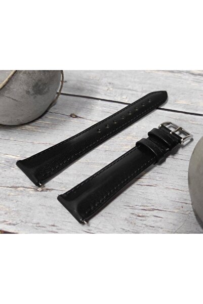 NO BRAND CUREA DE CEAS ELEGANTĂ DIN PIELE NEAGRĂ 19 mm HIRSCH SIENA 04202050-...
