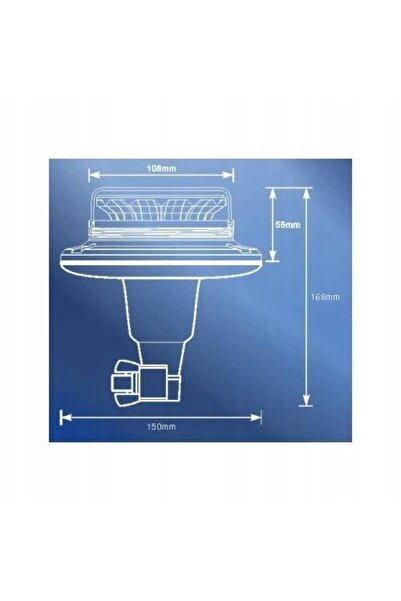 NO BRAND Lampa blitz rotativă LED ORANGE, 12 LED-uri, 10W, R65, R10, 12V/24V,...