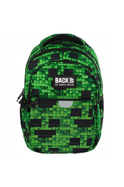 NO BRAND Rucsac școlar BackUP Slinker pentru băieți, cu motiv de puzzle pixel...