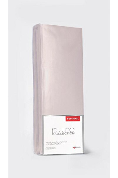 NO BRAND Cearșaf de pat din bumbac satinat cu elastic 160x200 Roz pudră pur D...