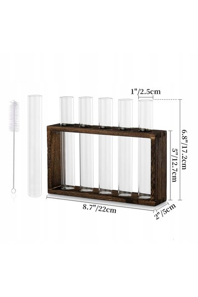 NO BRAND Suport pentru plante, sticlă, lemn, decorațiune, înalt, 17.2 cm