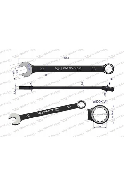 Waryński Cheie fixă de 23 mm. Standardul ASME B107-2010 CrV