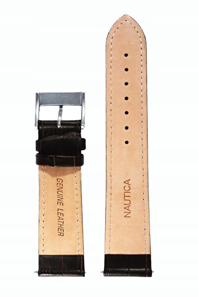 Nautica Curea de ceas din piele maro, model crocodil, A12617G, 22 mm