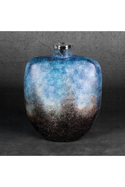 NO BRAND VAZĂ DECORATIVĂ DIN STICLĂ CAREN (03) 20 X 11 X 27 CM ALBASTRU