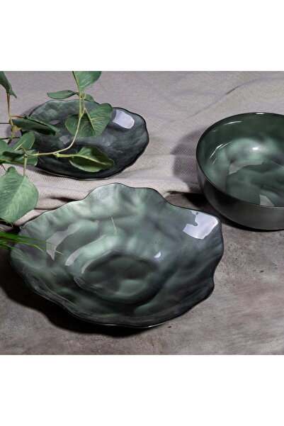 NO BRAND VAS DECORATIV DIN STICLĂ NIKOL 30X28X5 CM VERDE