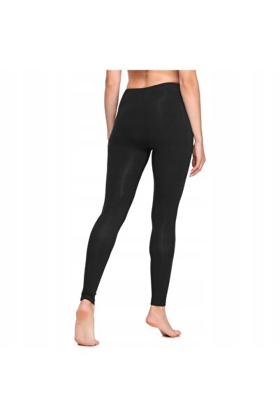 NO BRAND Colanți de damă lungi din bumbac LA40-133 Negru S