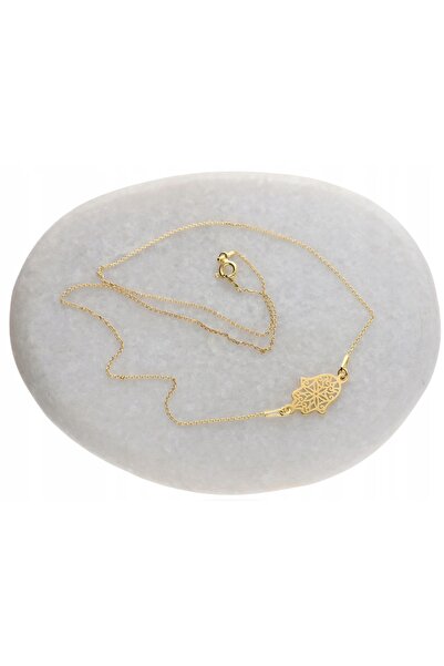 NO BRAND Colier din aur HAMSA – MÂNA FATIMEI, talisman pentru noroc, argint 9...