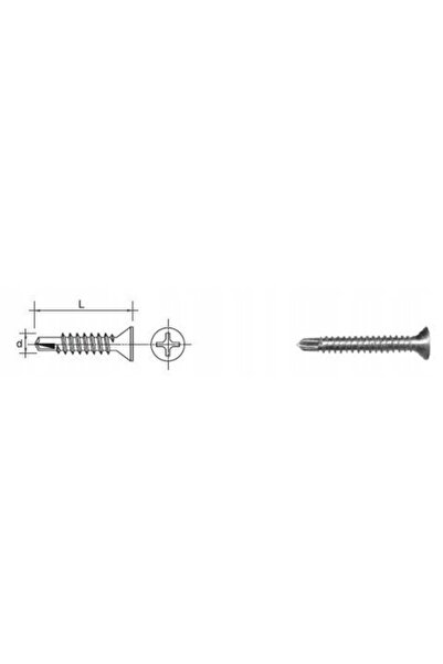 Unimet Șurub autoforant cu cap înecat 4.2x32 1000 bucăți