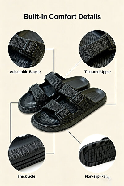 Al Masheel Store Saudi Locally Made EVA Platform Slide Sandals, Adjustable Do...