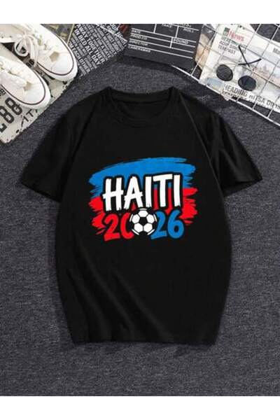k222 Men's Haiti 2026 Pattern T-Shirt - Street Style Casual Short Sleeve, Sui...