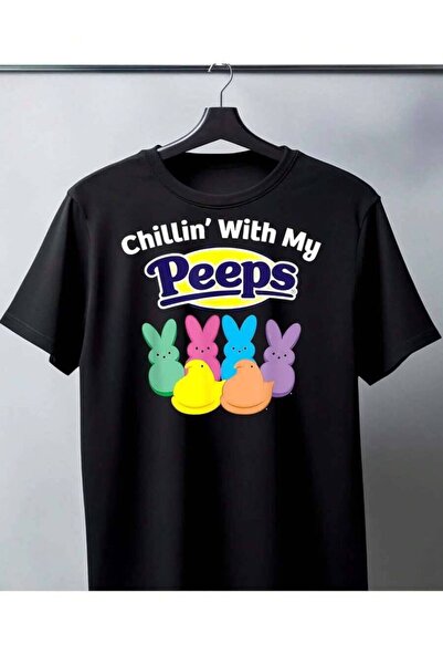 k222 Fun Easter T-Shirt, Chill With My Little Marshmallow Baby, Black Short S...