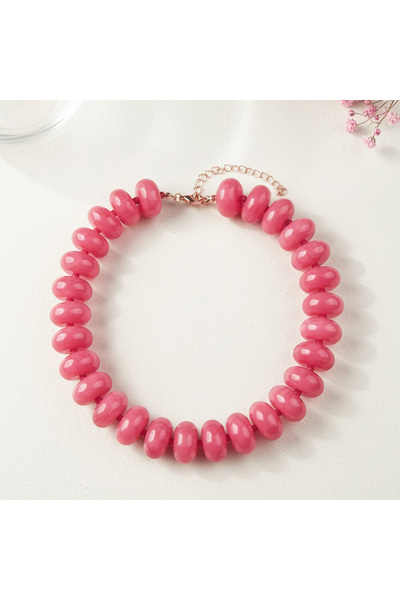 Choice1 Pink 1pc Bohemian Fashion Casual Dopamine Acrylic Bead Necklace Charm...